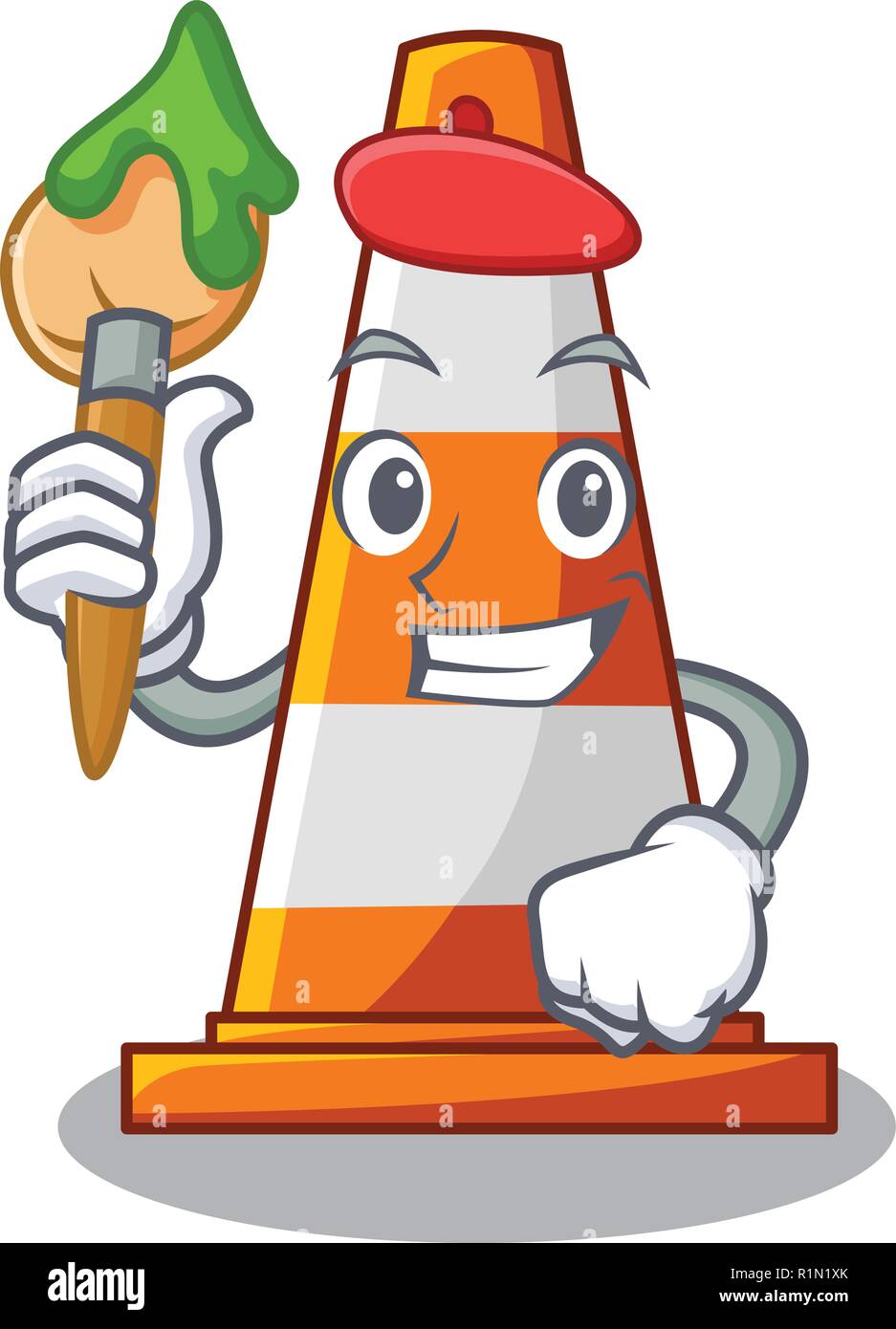Artist traffic cone on road cartoon shape Stock Vector Image & Art Alamy
