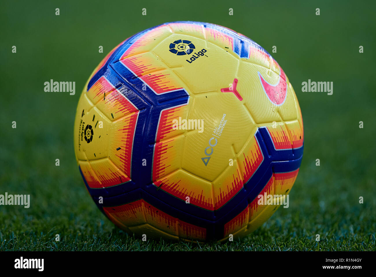 BARCELONA, SPAIN - OCTOBER 28: Official match ball prior to the La Liga  match between FC Barcelona
