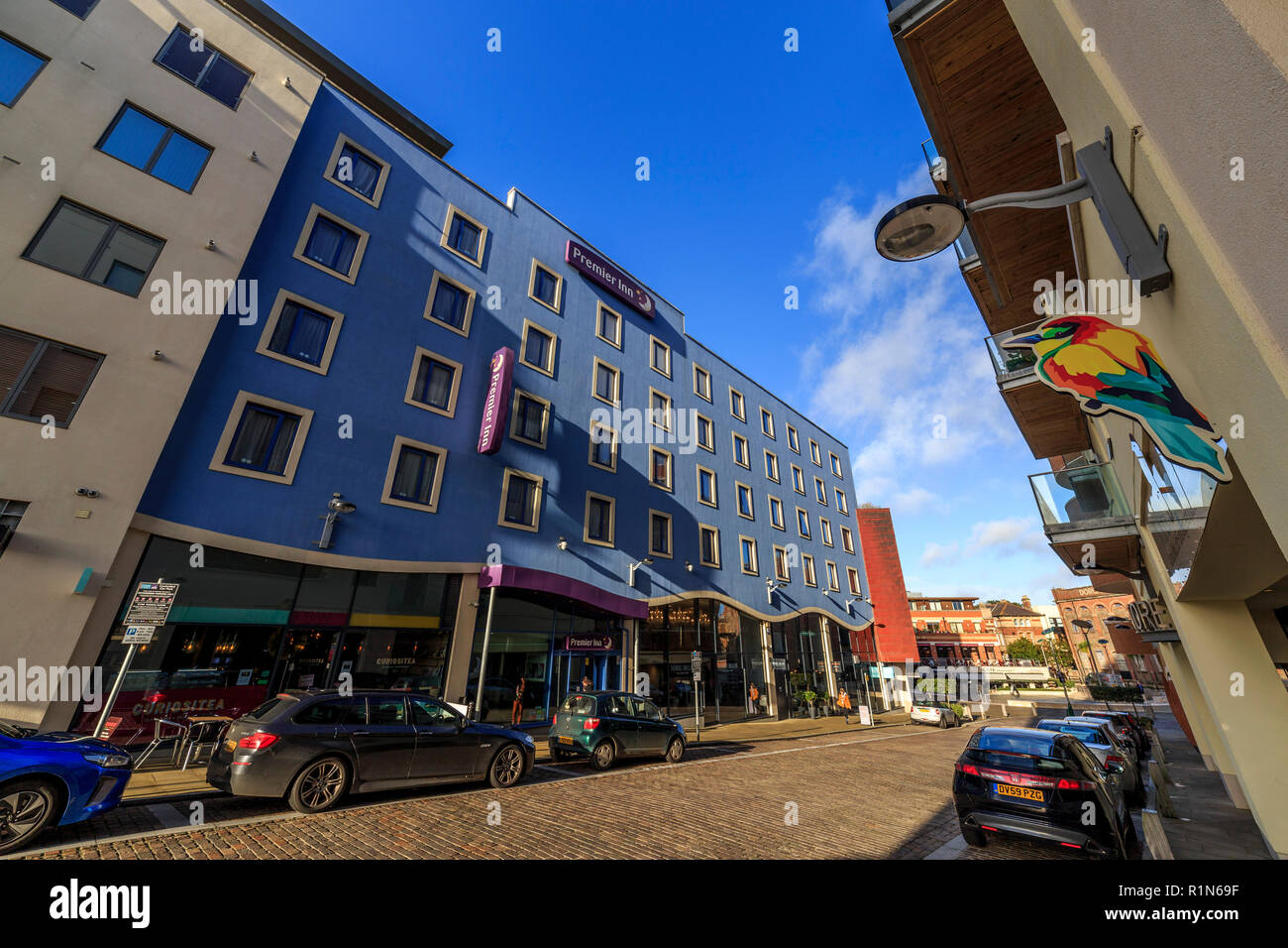 premier inn travel lodge hotel, dorchester brewery square redevelopment site , dorchester county town, dorset, england, uk Stock Photo