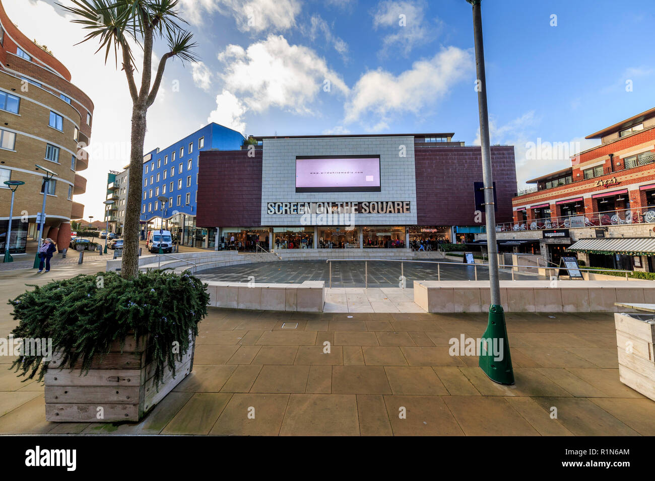 odeon screen on the square cinema,dorchester brewery square redevelopment site , dorchester county town, dorset, england, uk Stock Photo
