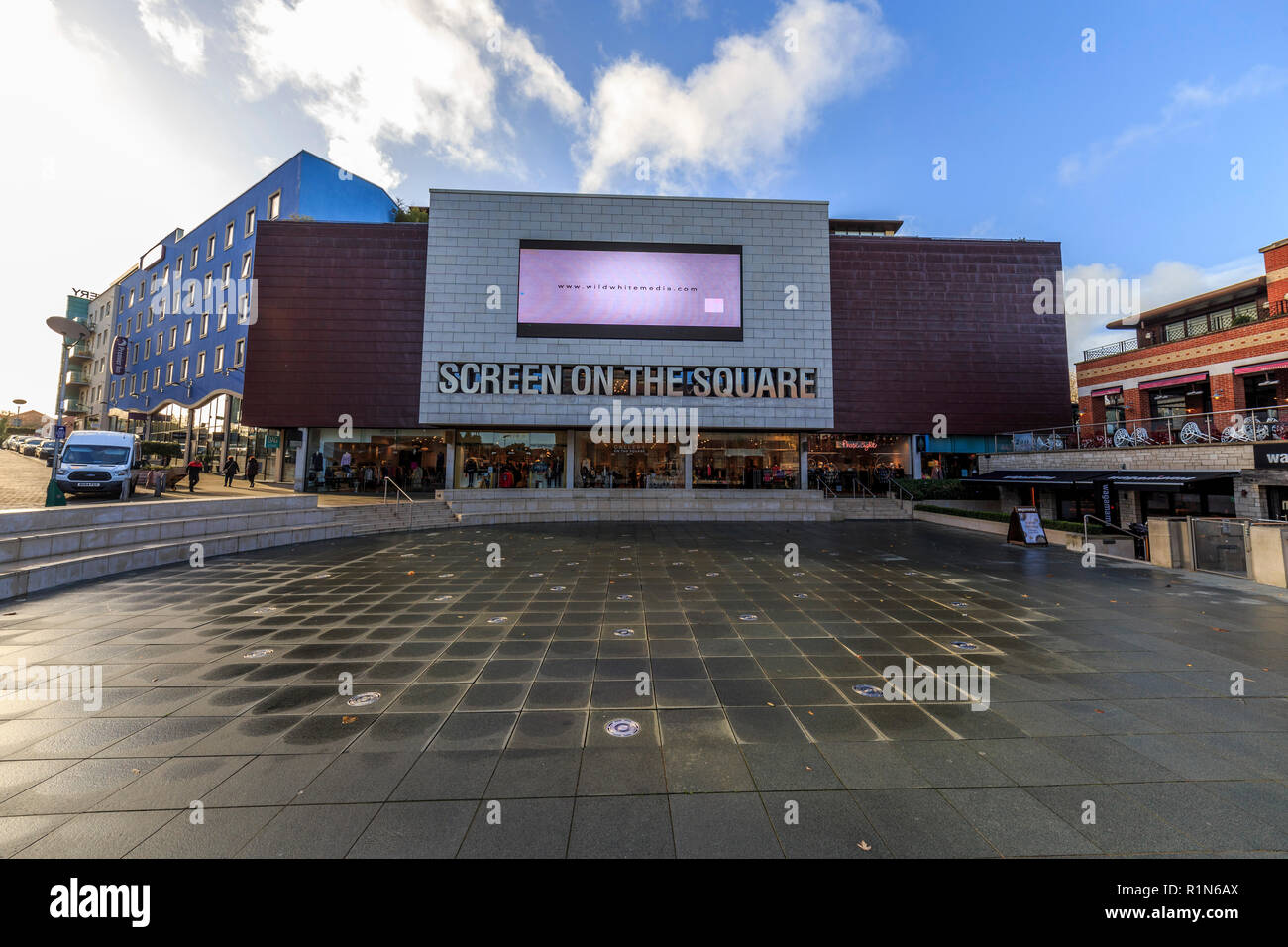 odeon screen on the square cinema,dorchester brewery square redevelopment site , dorchester county town, dorset, england, uk Stock Photo