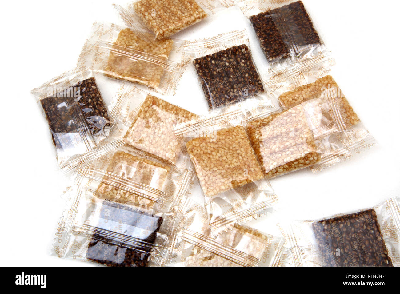 Cretamel Mini Sesame Collection Greek Sweets from Crete Stock Photo - Alamy