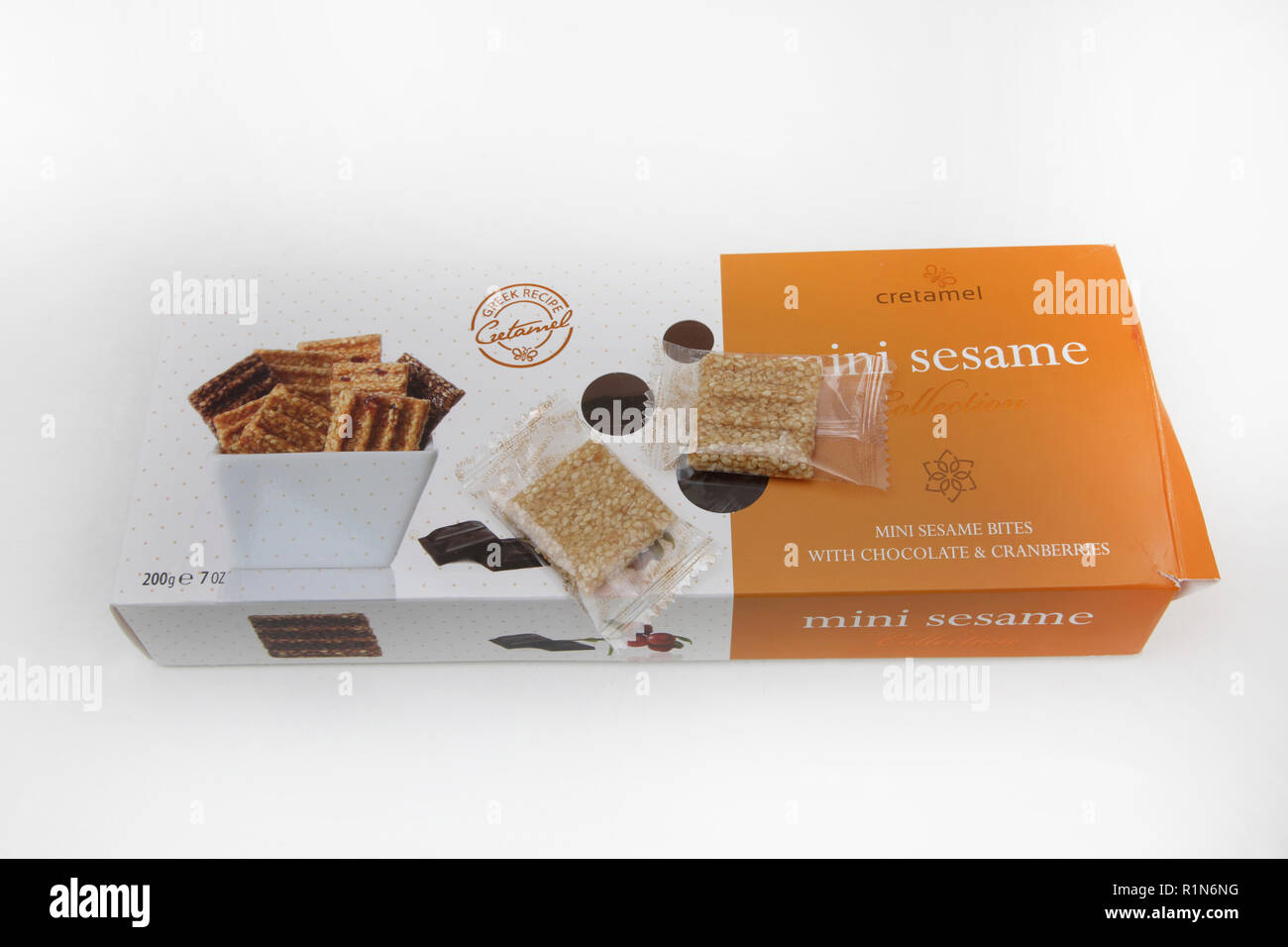 Cretamel Mini Sesame Collection Greek Sweets from Crete Stock Photo - Alamy