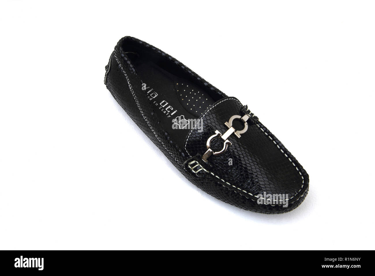 An Italian Patent Leather Loafer Stock Photo