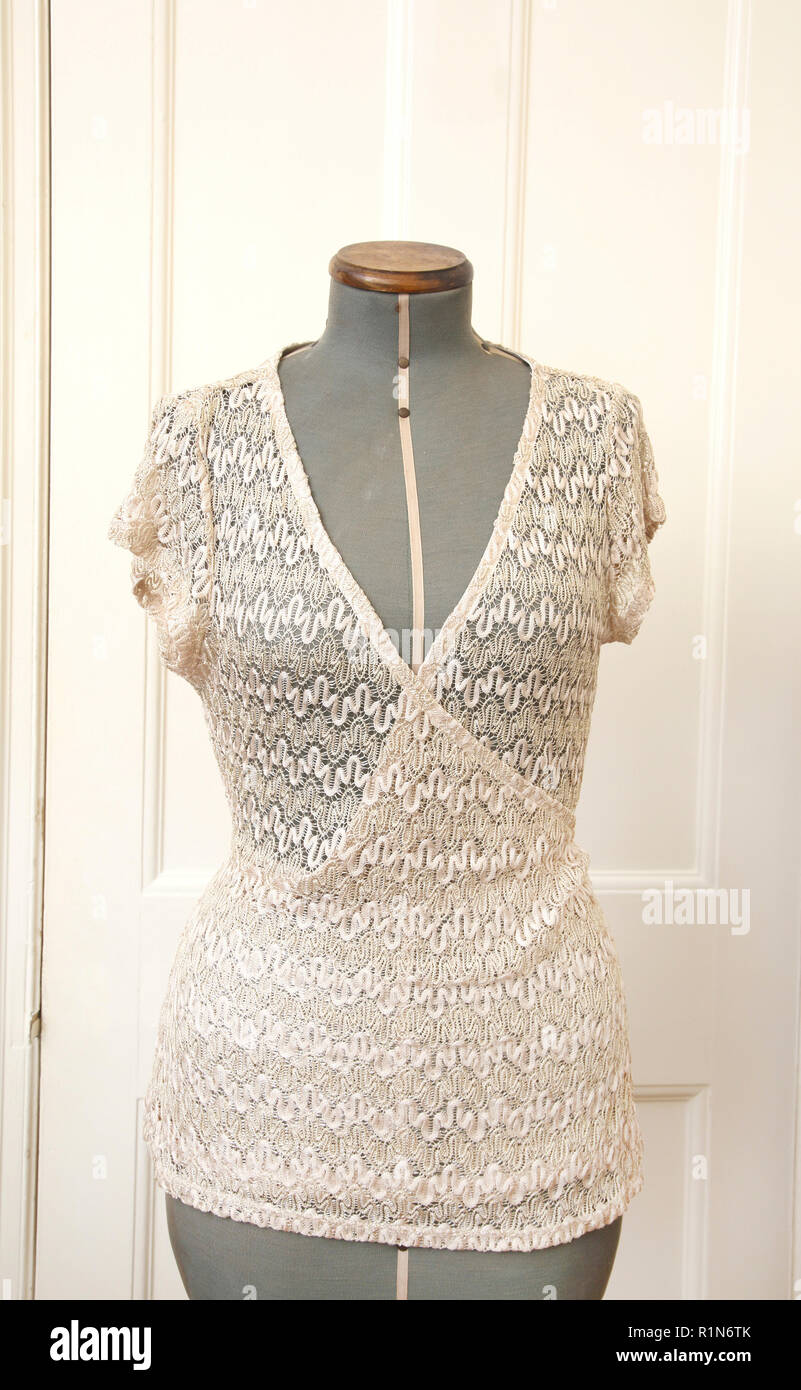 Wrap around Lace Top Champagne Colour Stock Photo