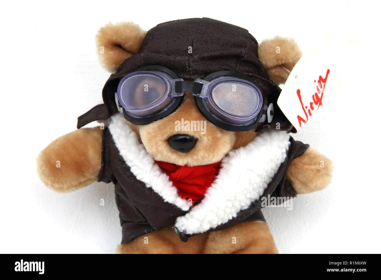Promotional Teddy Bear from Virgin Airlines Stock Photo