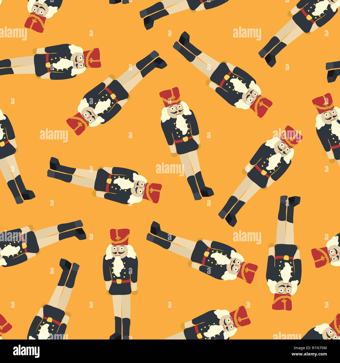 Seamless vector Nutcracker pattern background gold Stock Vector Image