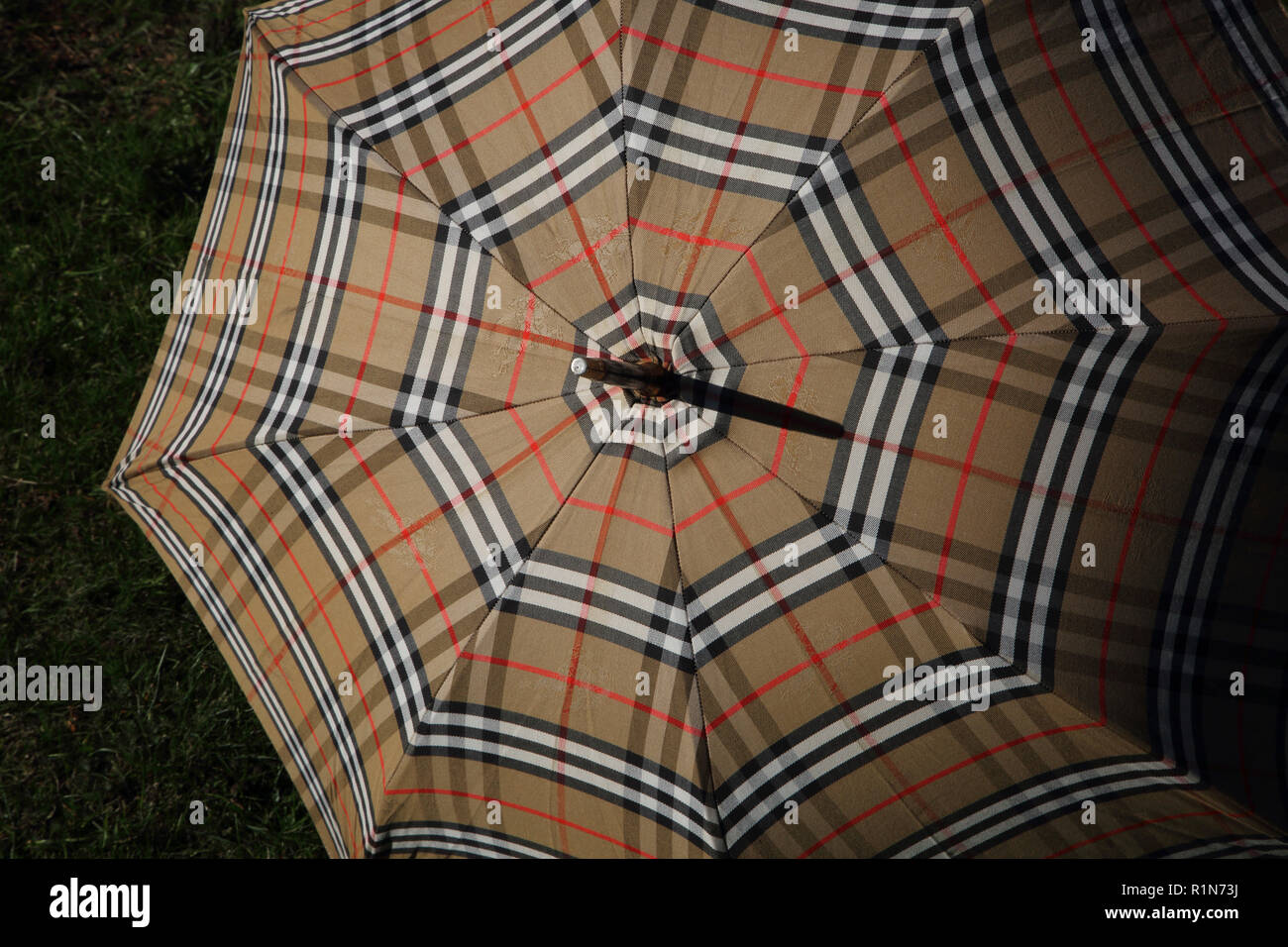 Burberry's Nova Check Umbrella Stock Photo