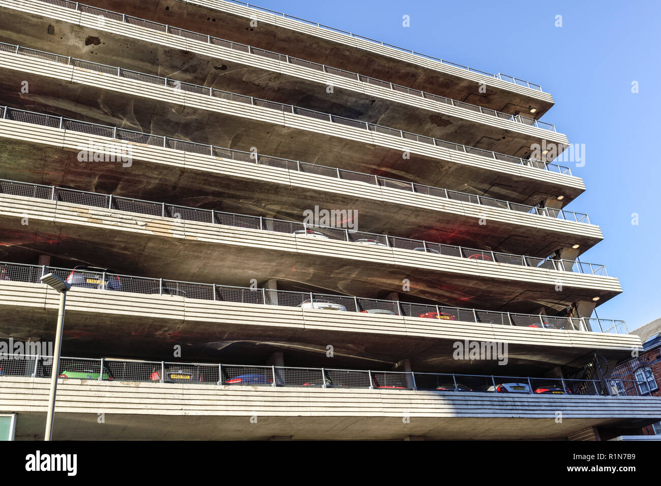 Multi-Level NCP Parking on Welford Road in Leicester City centre, UK. Stock Photo