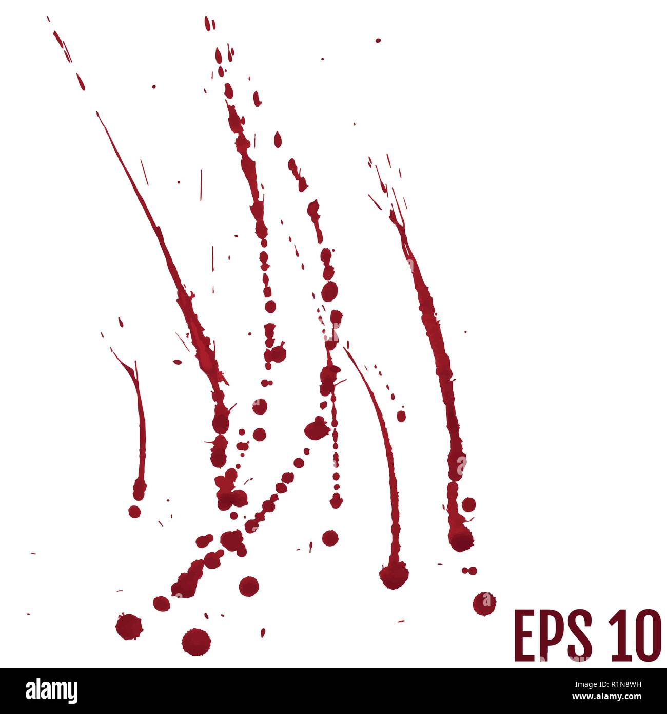 Blood splatter painted vector isolated on white for halloween design