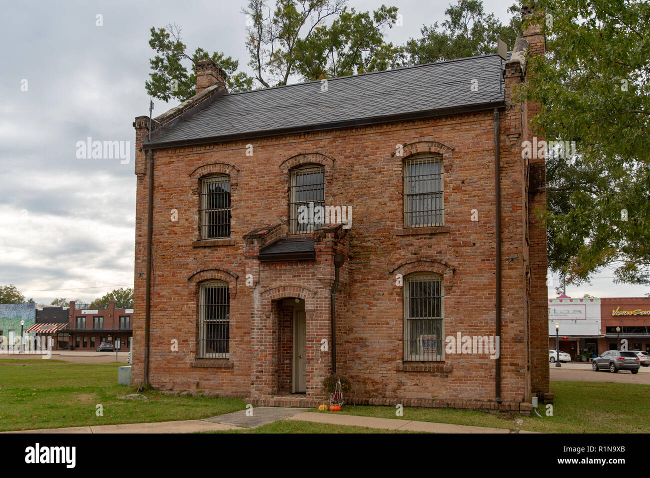 Historic Shelby County jail in Center Texas Stock Photo