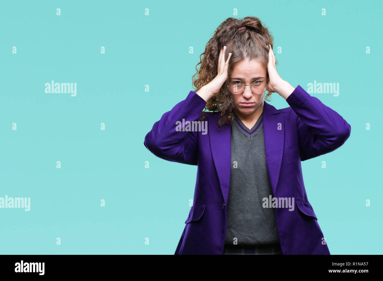 Teenager depressed school uniform hires stock photography and images