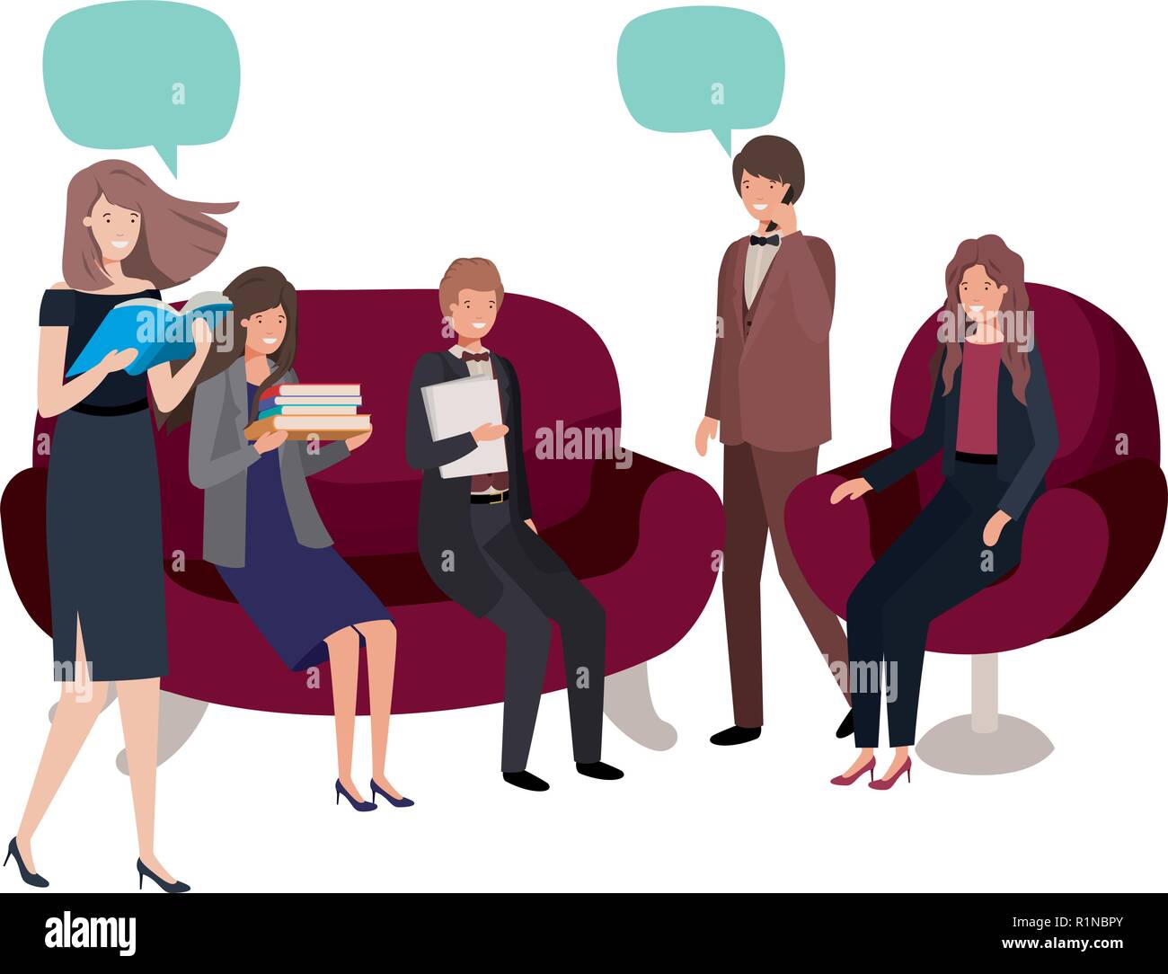 group of people business with speech bubble Stock Vector Image & Art ...