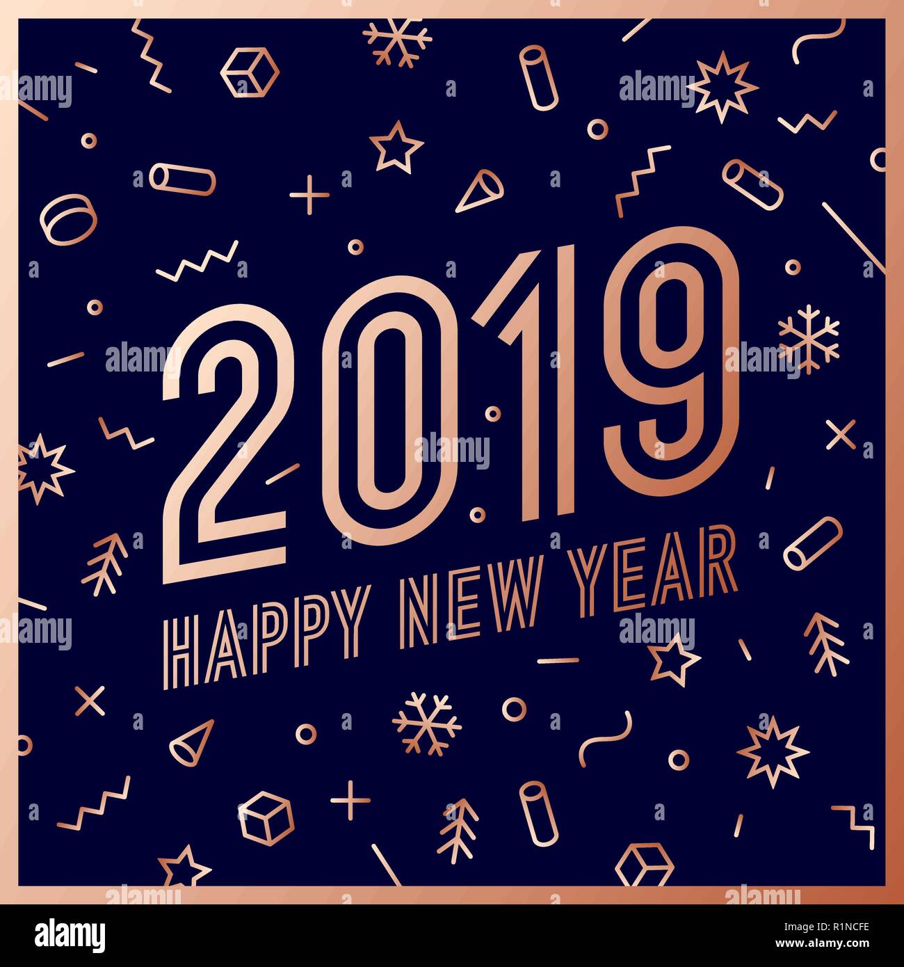 2019, happy new year. greeting card happy new year 2019
