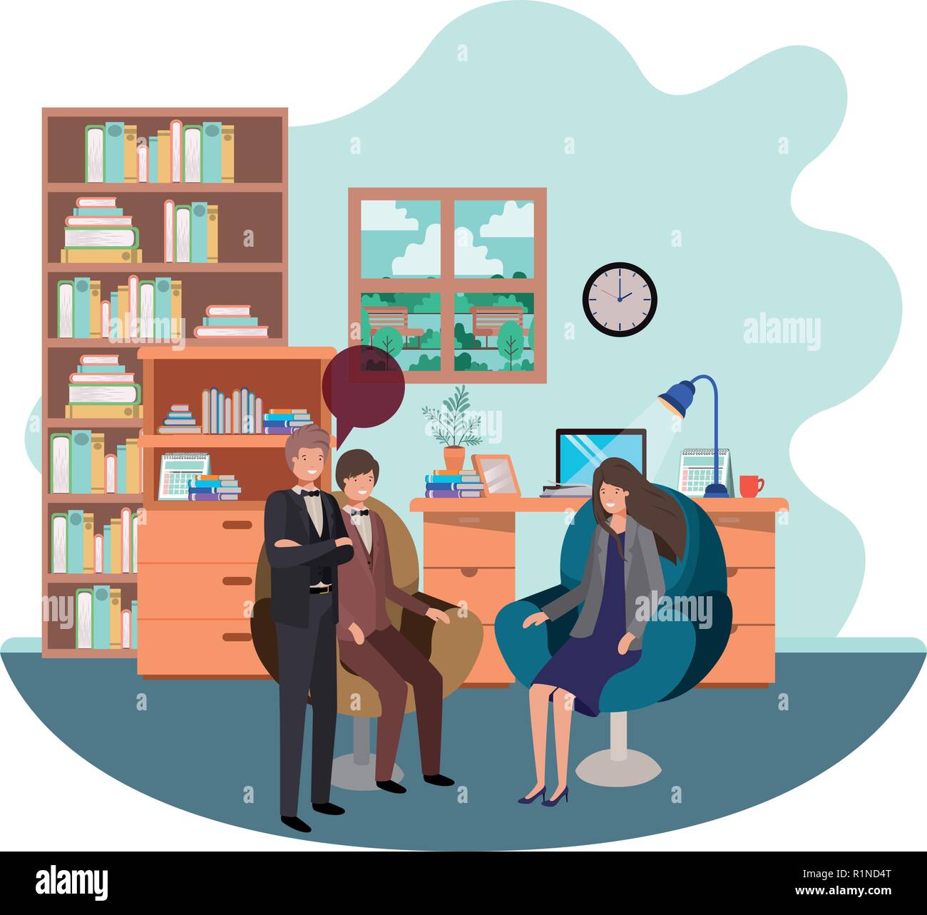 group of people business in the work office Stock Vector Image & Art ...