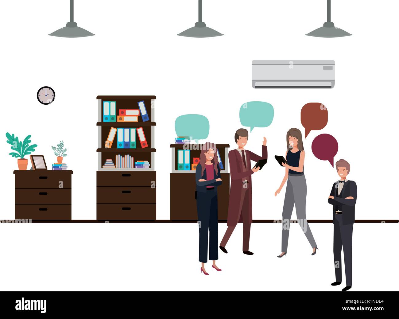 group of people business with speech bubble Stock Vector Image & Art ...