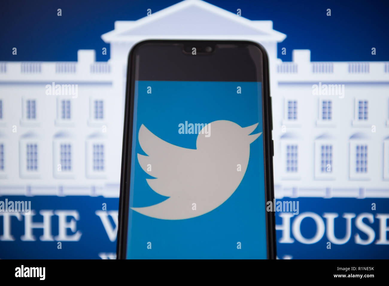 Twitter logo is seen on an android mobile phone Stock Photo - Alamy