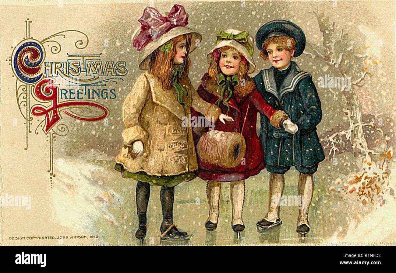 vintage christmas card design Stock Photo Alamy