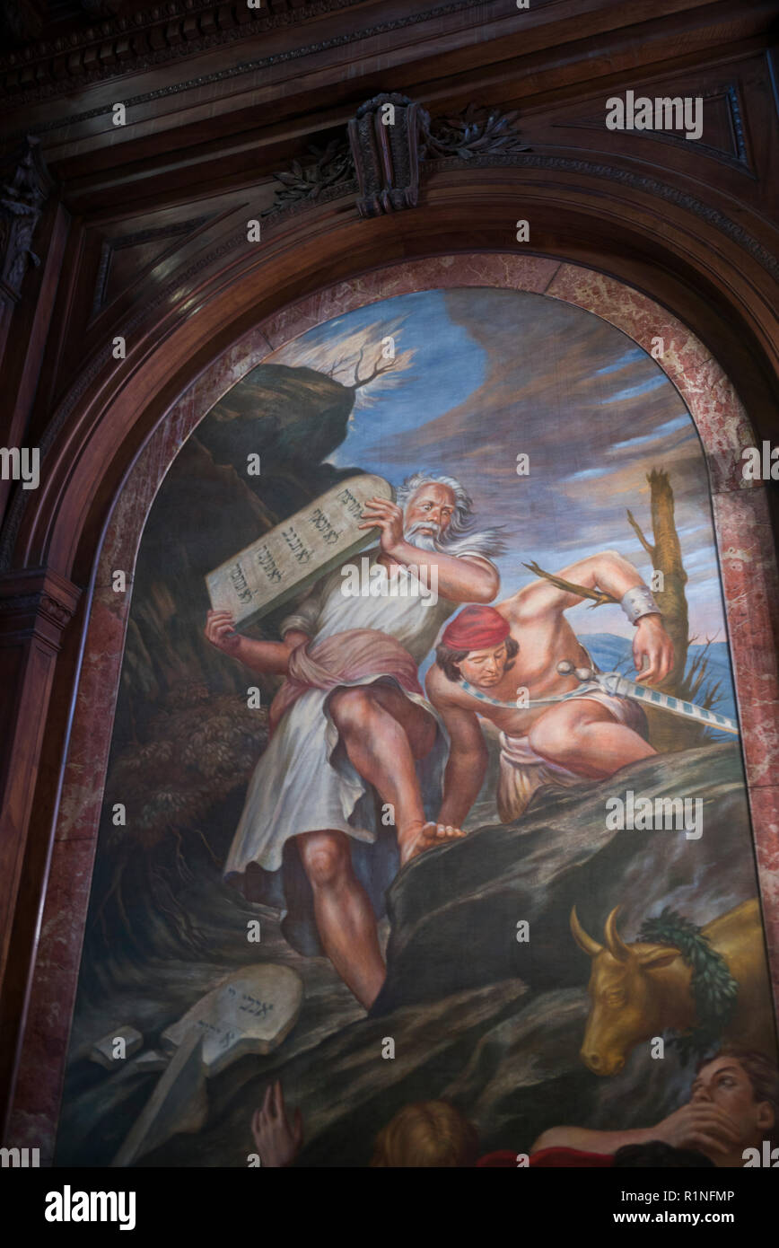 The WPA painting in the McGraw Rotunda at the Stephen Schwarzman