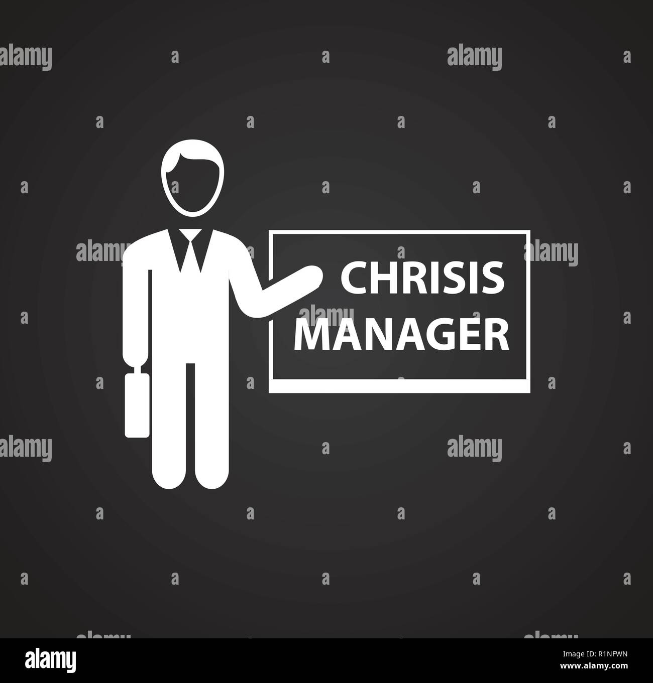 Crisis manager on black background Stock Vector