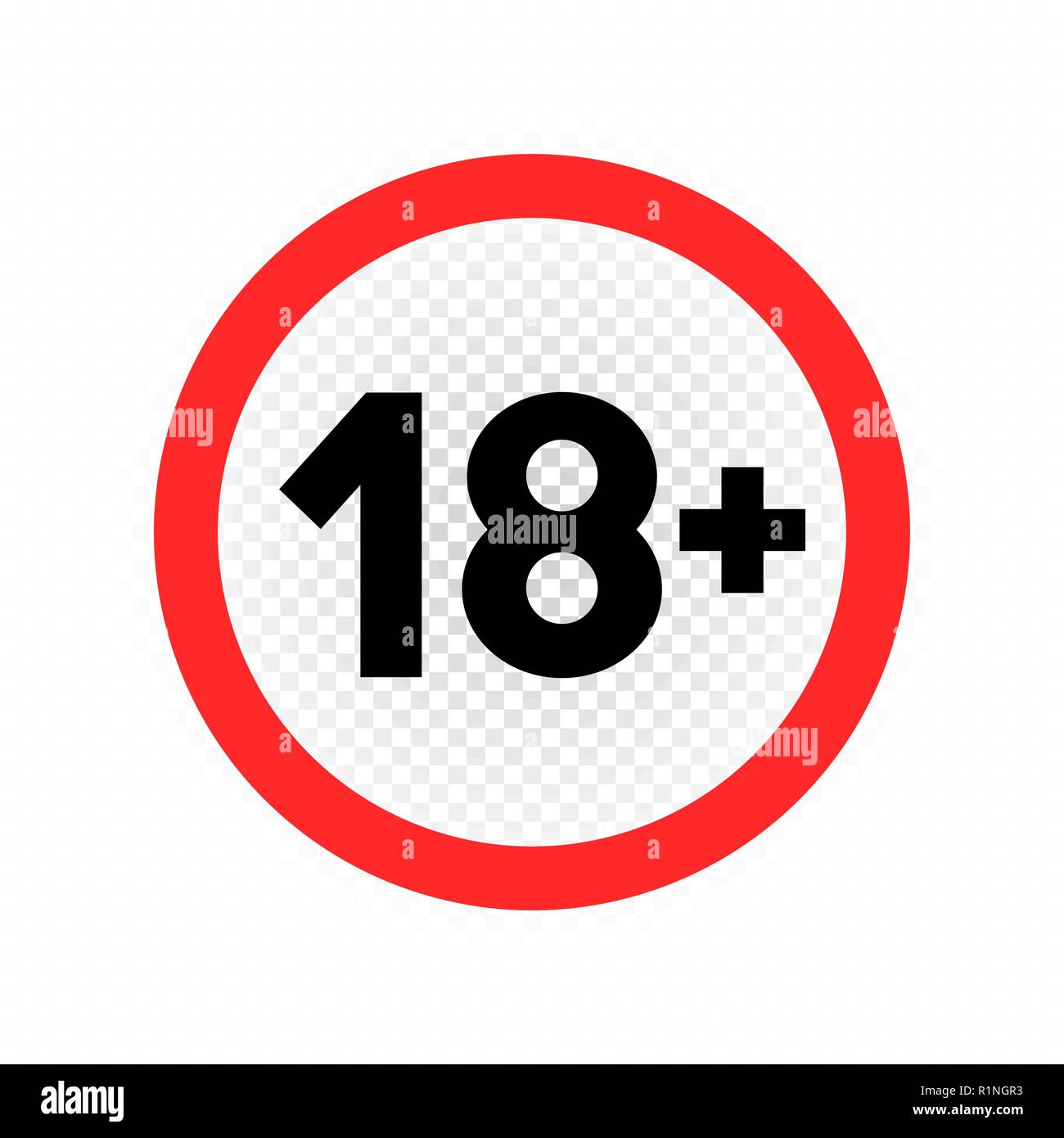 Adults only sign symbol icon on white transparent background. Under  eighteen prohibited label. Do not enter or do not use minors Stock Vector  Image & Art - Alamy