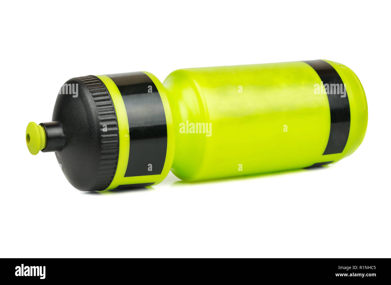 Green sport water bottle on white background Stock Photo Alamy
