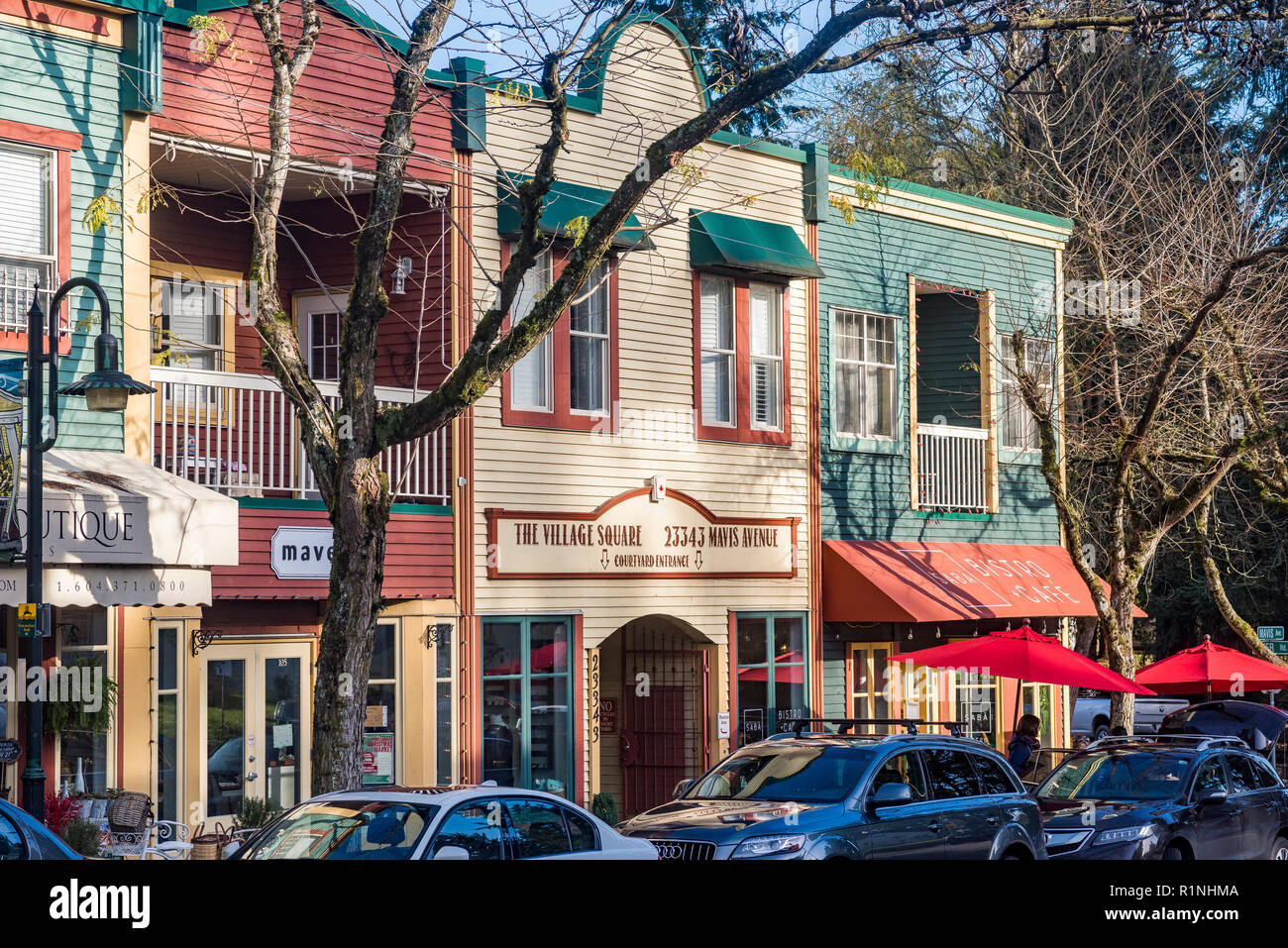 Shops, boutiques, downtown, Fort Langley, British Columbia, Canada Stock Photo
