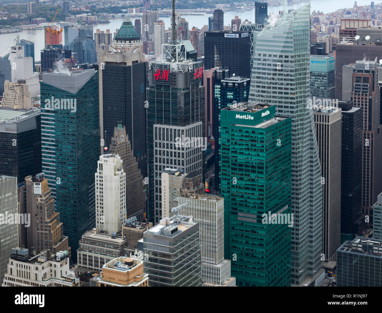 Aerial View Of Cityscape Midtown Manhattan New York City New York State Usa Stock Photo Alamy