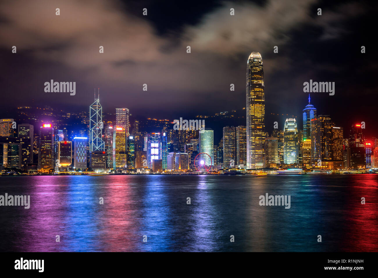 Hong Kong cityscape at night Stock Photo - Alamy