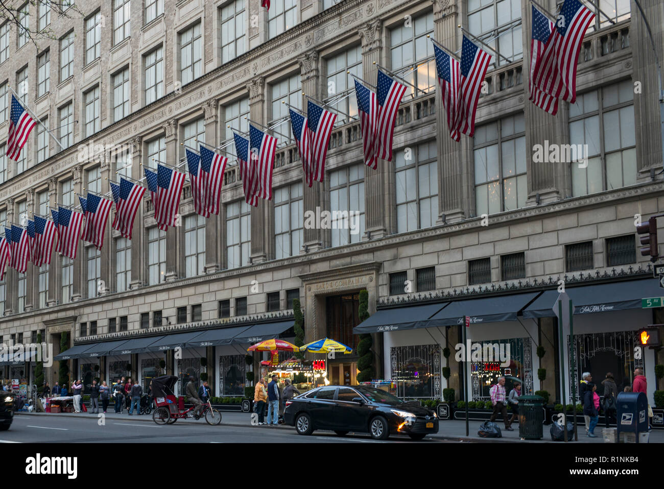 Exterior view of Saks Fifth Avenue, Fifth Avenue, Midtown Manhattan, New York City, New York State, USA Stock Photo