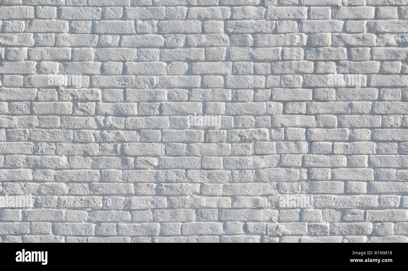 white painted brick wall seamless texture Stock Photo