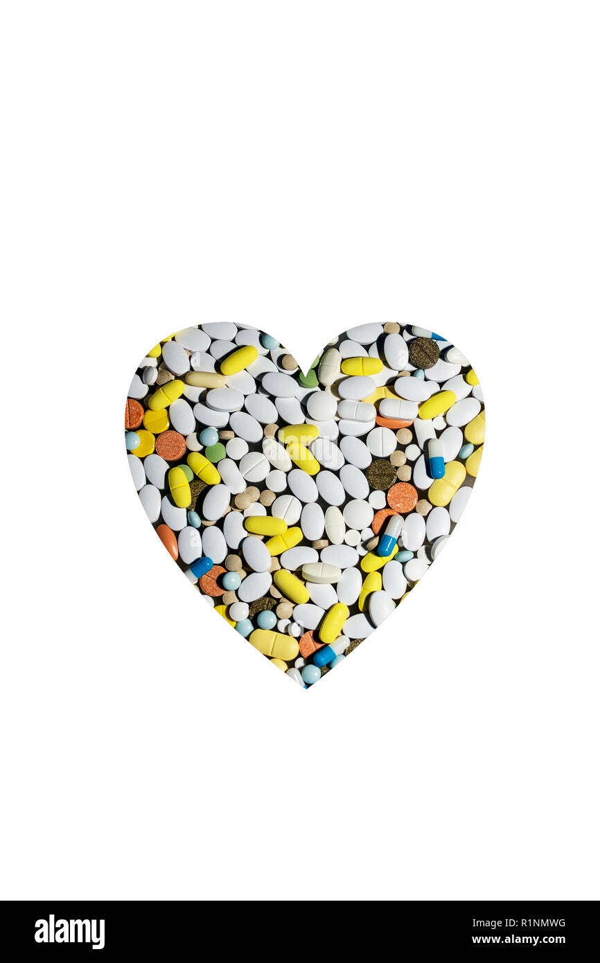 colored pills for treating diseases and addiction in the form of the ...