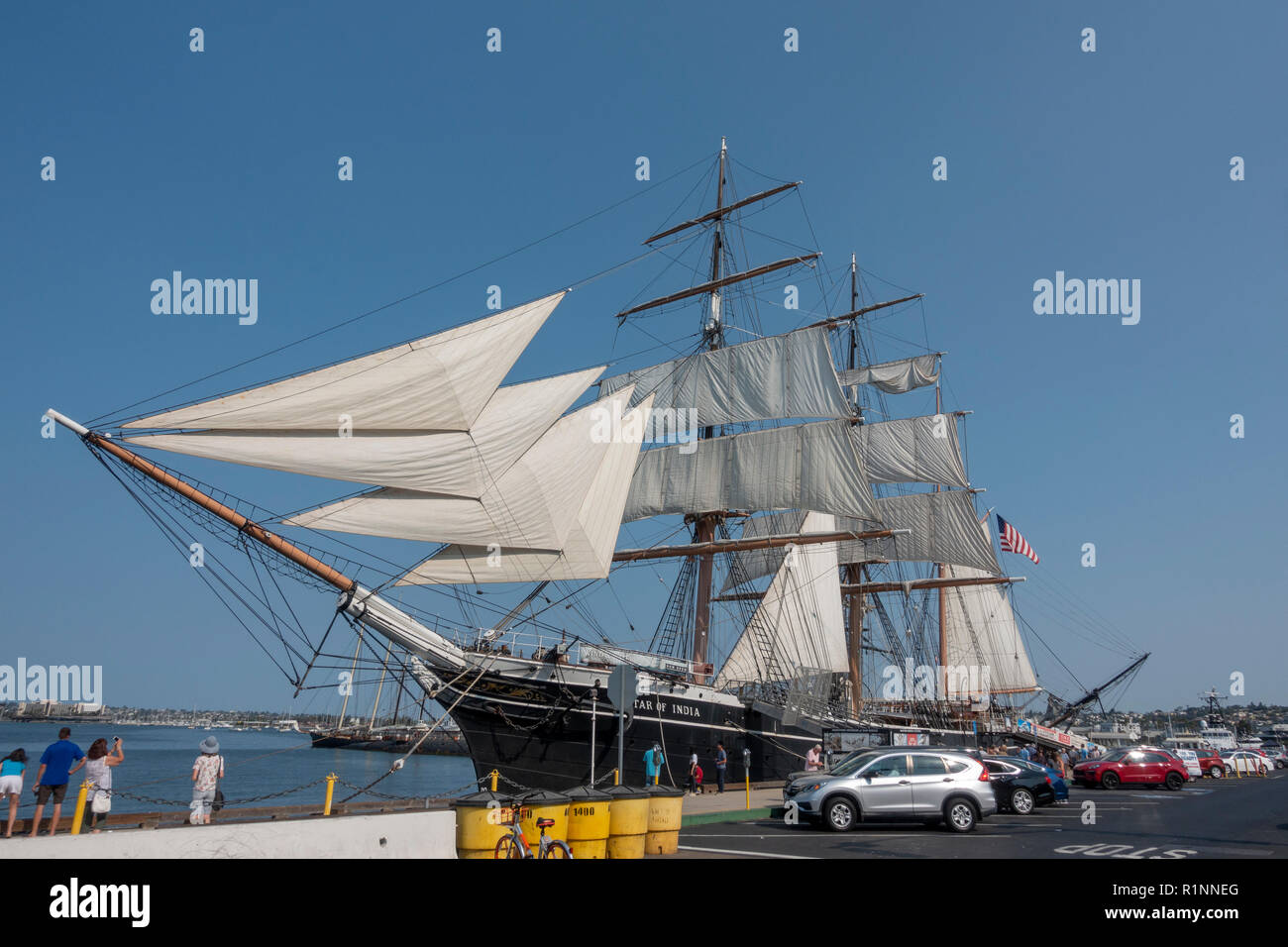 The Star of India (previously called the Euterpe), Maritime Museum of San Diego Bay, San Diego, California, United States. Stock Photo