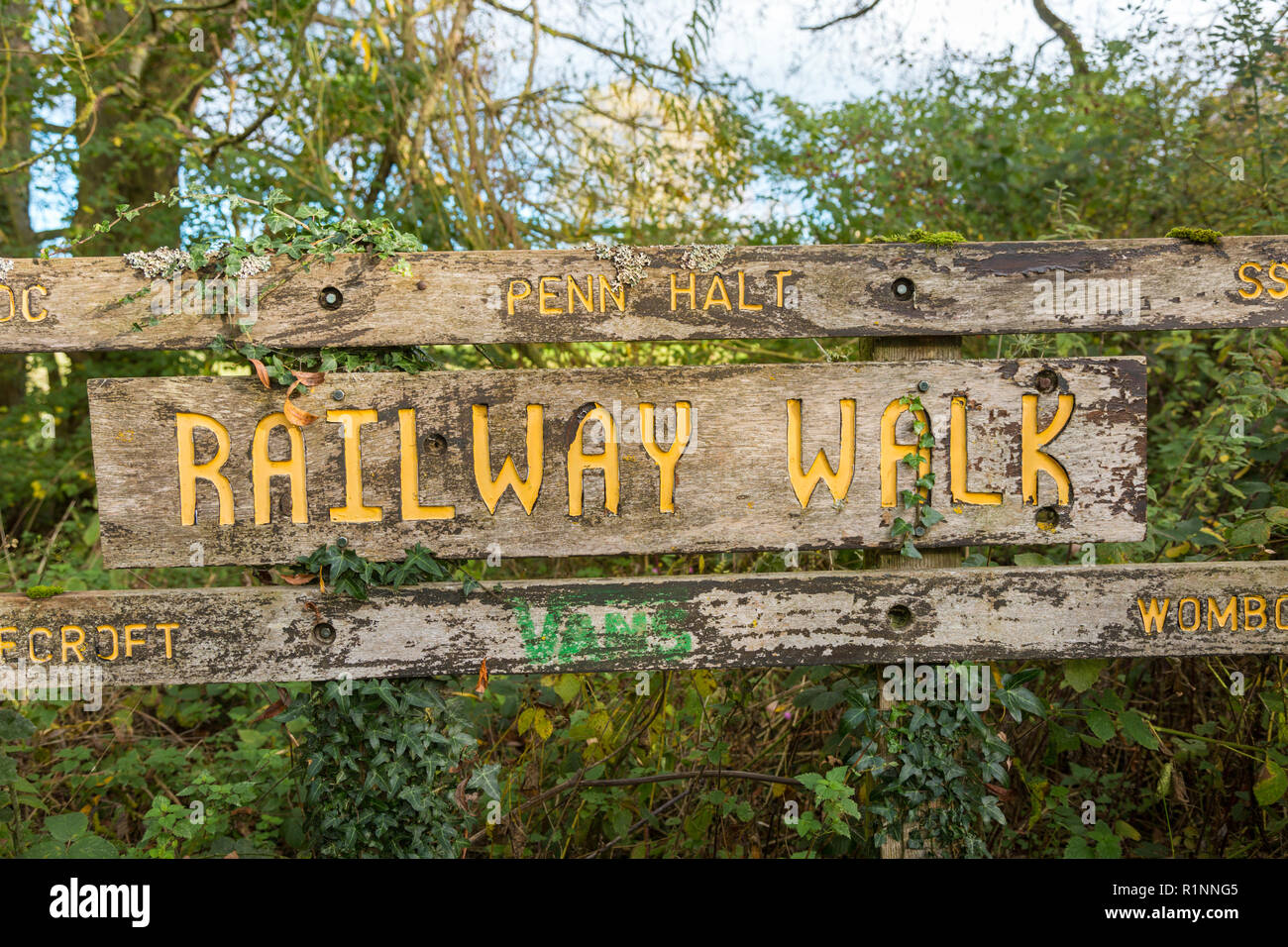 Railway walk, near Wolverhampton, West Midlands UK Stock Photo
