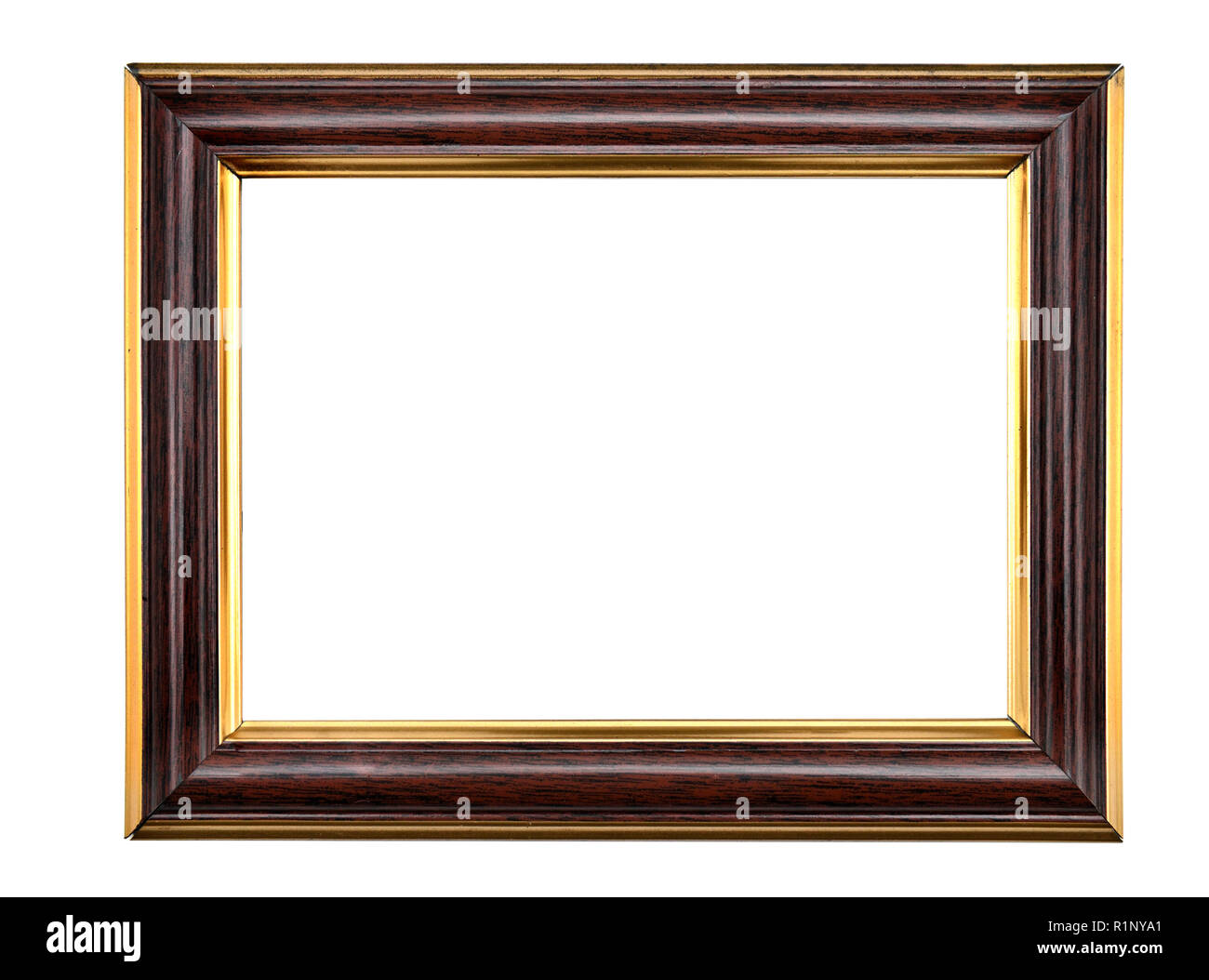 Vintage wooden photo frame on an isolated white background Stock Photo ...