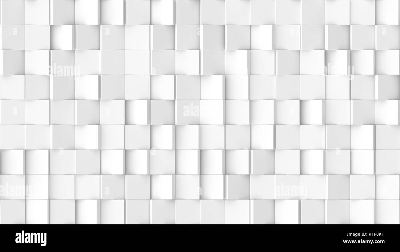 3d rendered texture of rotating tiles on a white background. Stock Photo