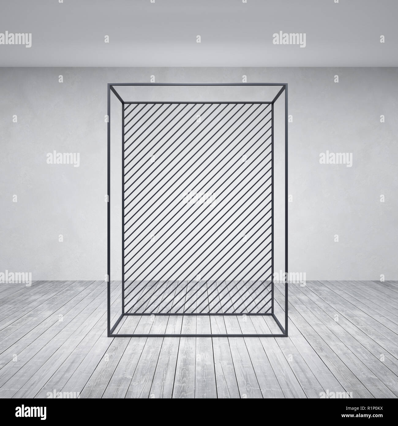 Metal Rack Construction Into The Loft Interior 3d Rendering Stock