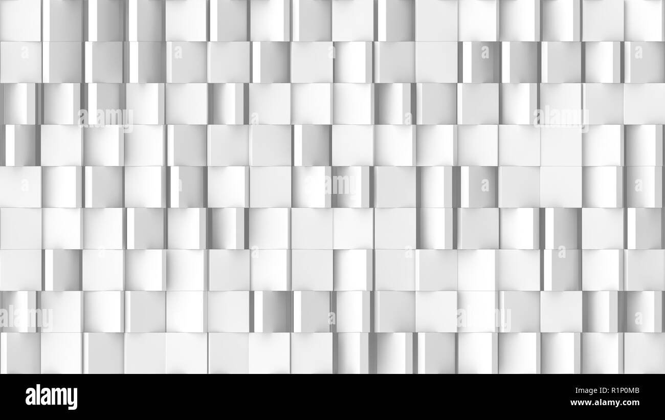 3d rendered texture of rotating tiles on a white background. Stock Photo