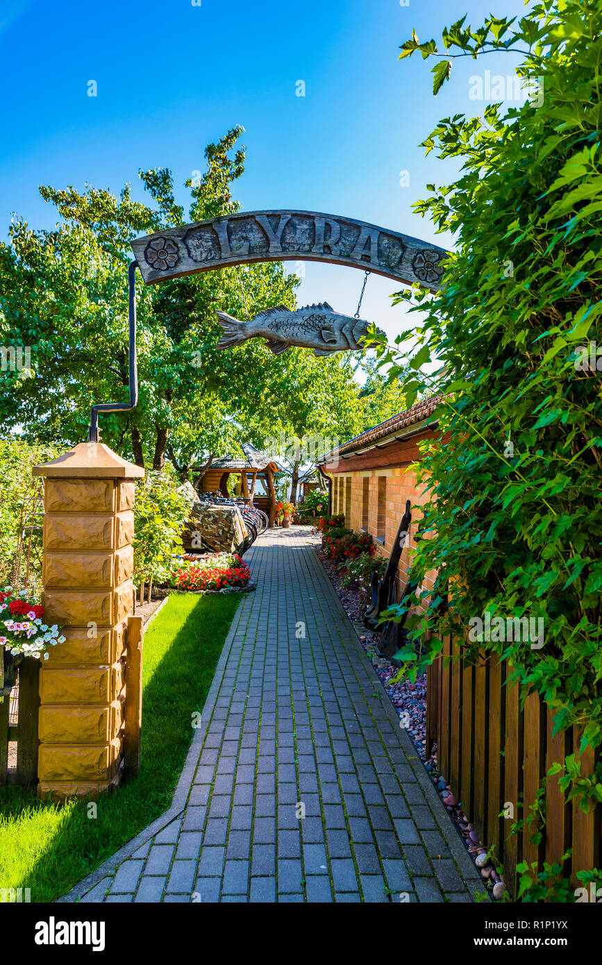 Lyra Restaurant. Preila, Curonian Spit, Neringa Municipality, Klaipeda County, Lithuania, Baltic states, Europe. Stock Photo