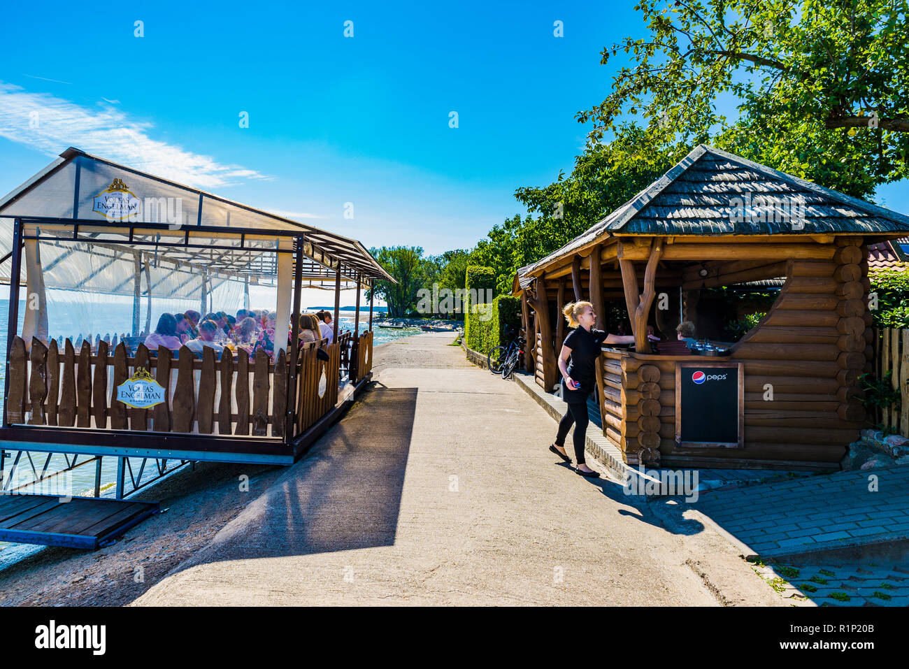 Lyra Restaurant. Preila, Curonian Spit, Neringa Municipality, Klaipeda County, Lithuania, Baltic states, Europe. Stock Photo