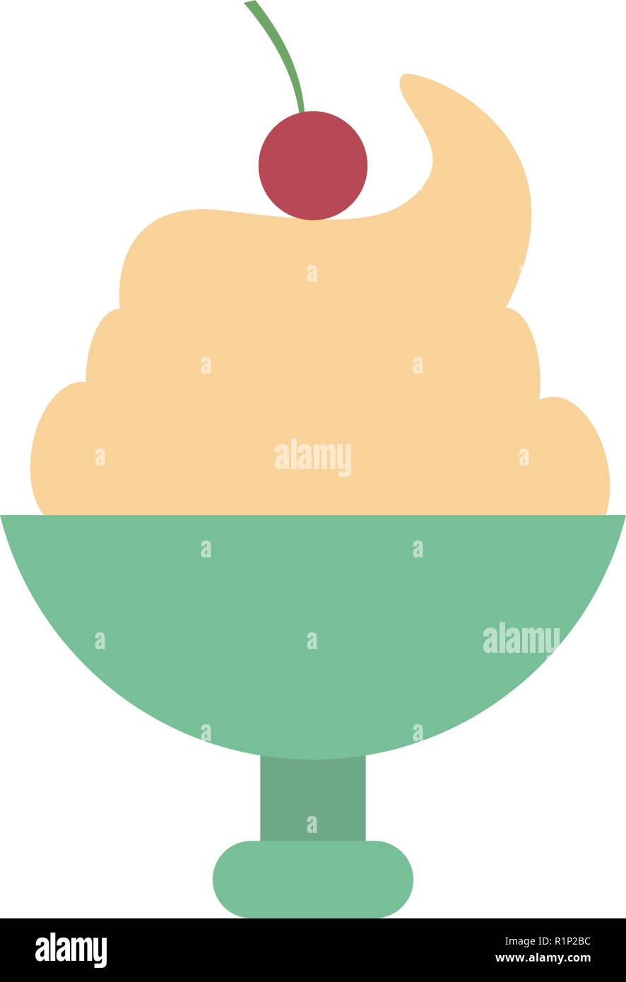 ice cream cup with cherry vector illustration graphic design Stock ...