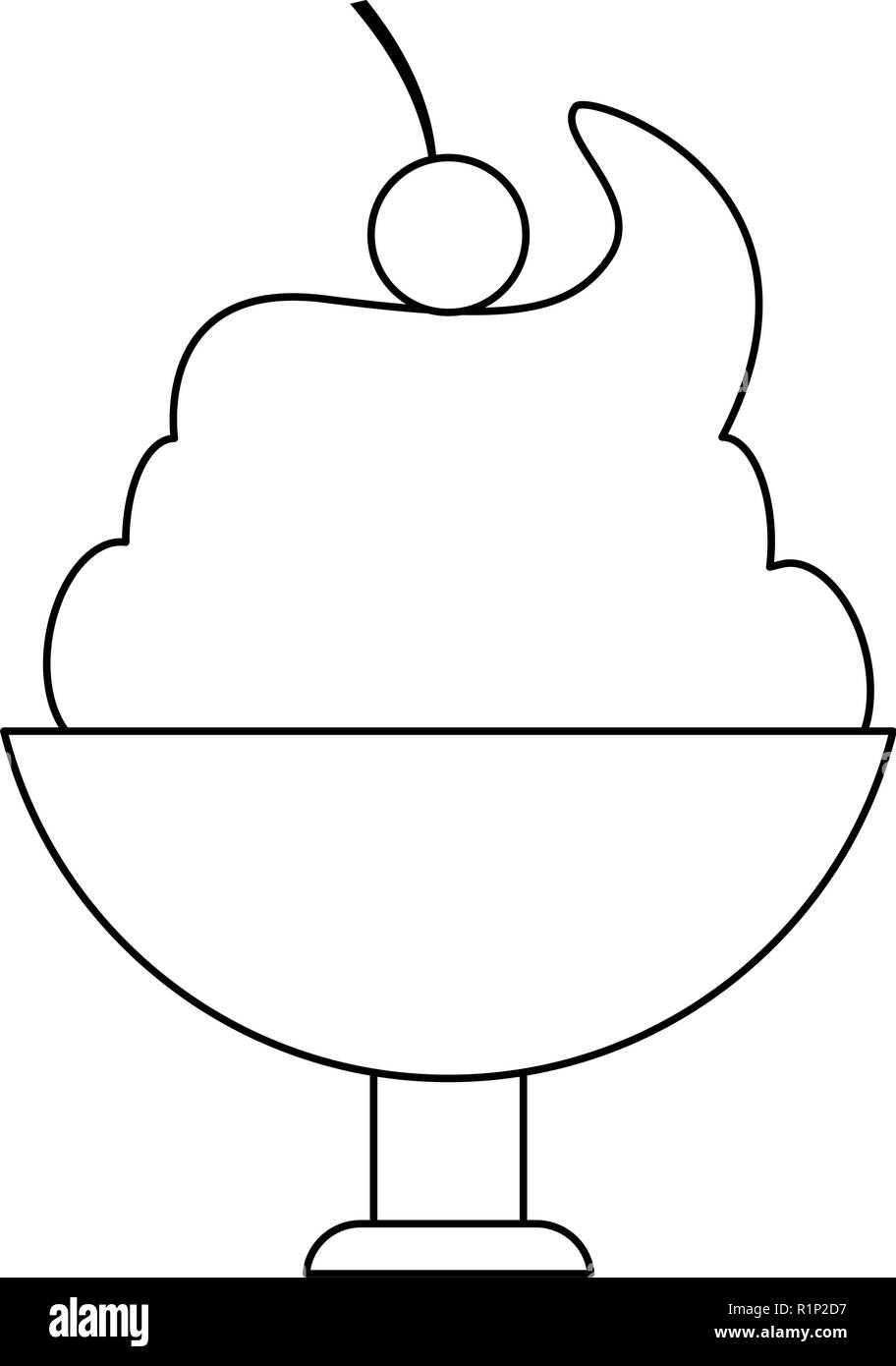 ice cream cup with cherry vector illustration graphic design Stock ...