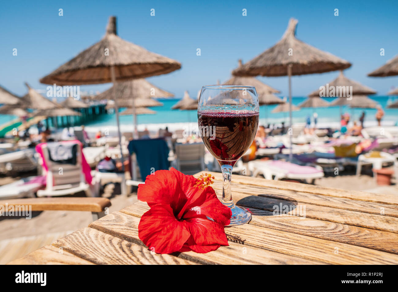 juice color cocktail and wine during touristic vacation Stock Photo Alamy