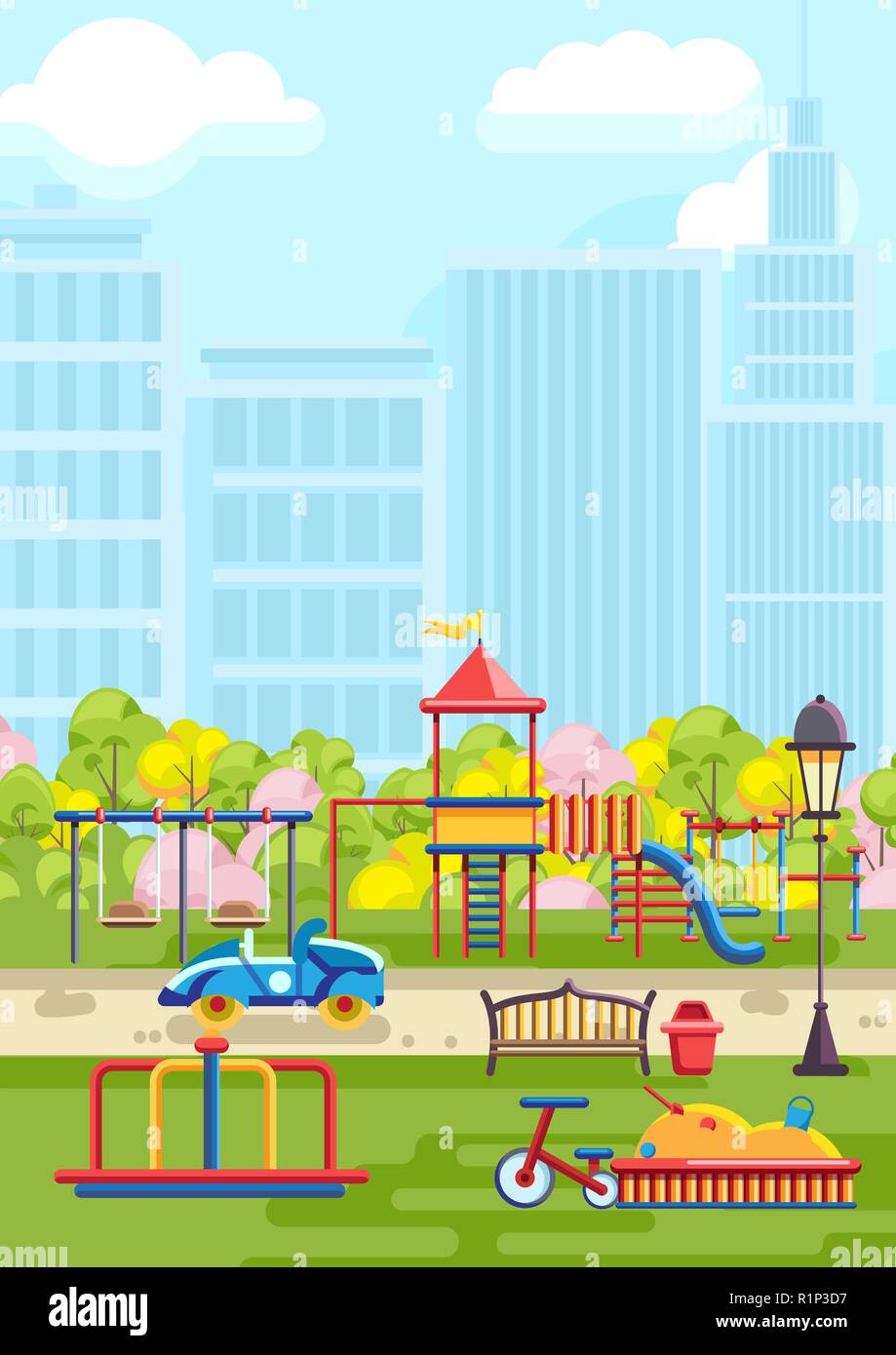Colorful playground in city Stock Vector Image & Art - Alamy