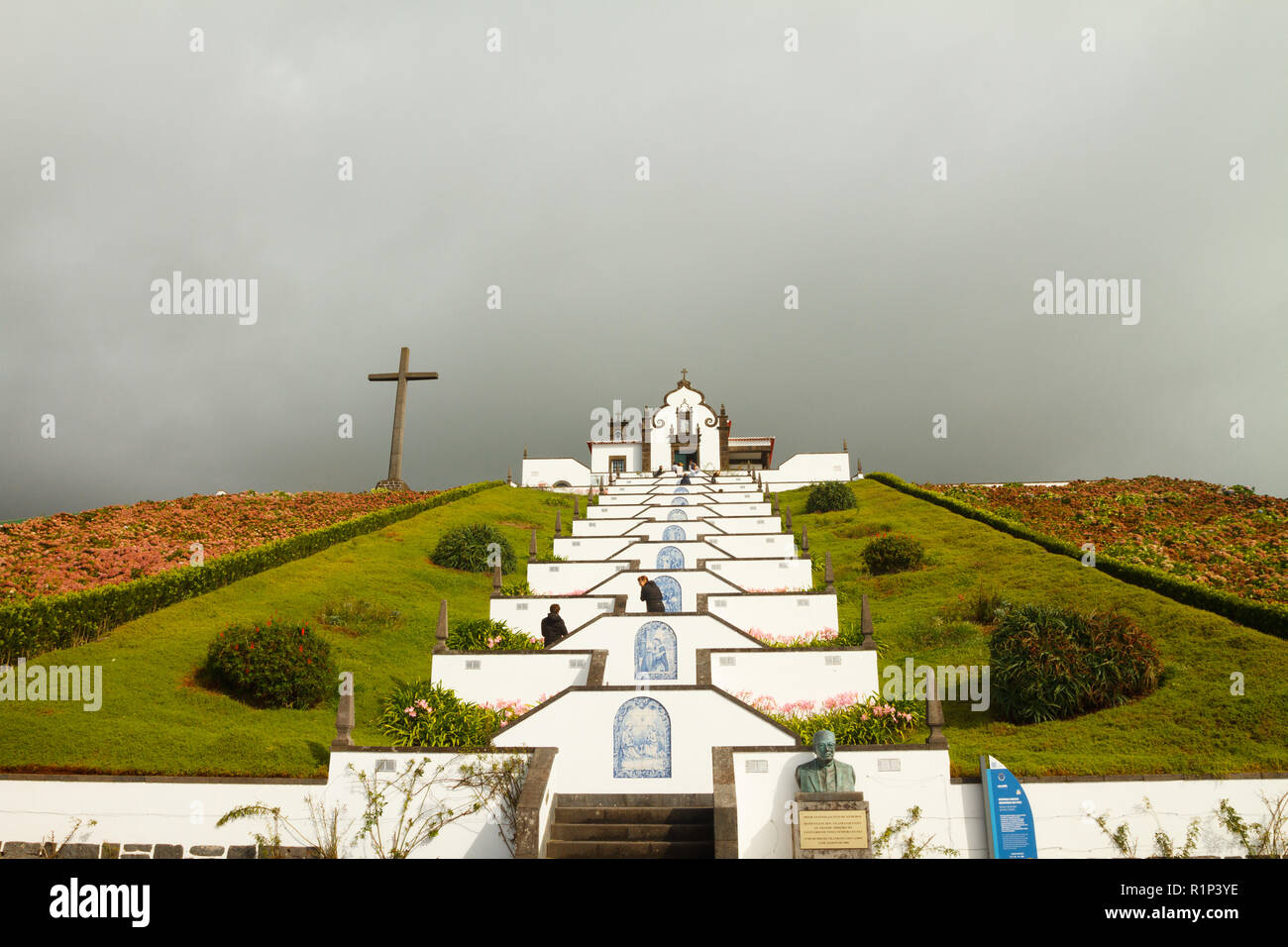 Ermida de Nossa Senhora da Paz - Our Lady of Peace Chapel at Vila Franca Do Campo, Sao Miguel, Azores, Portugal. Stock Photo