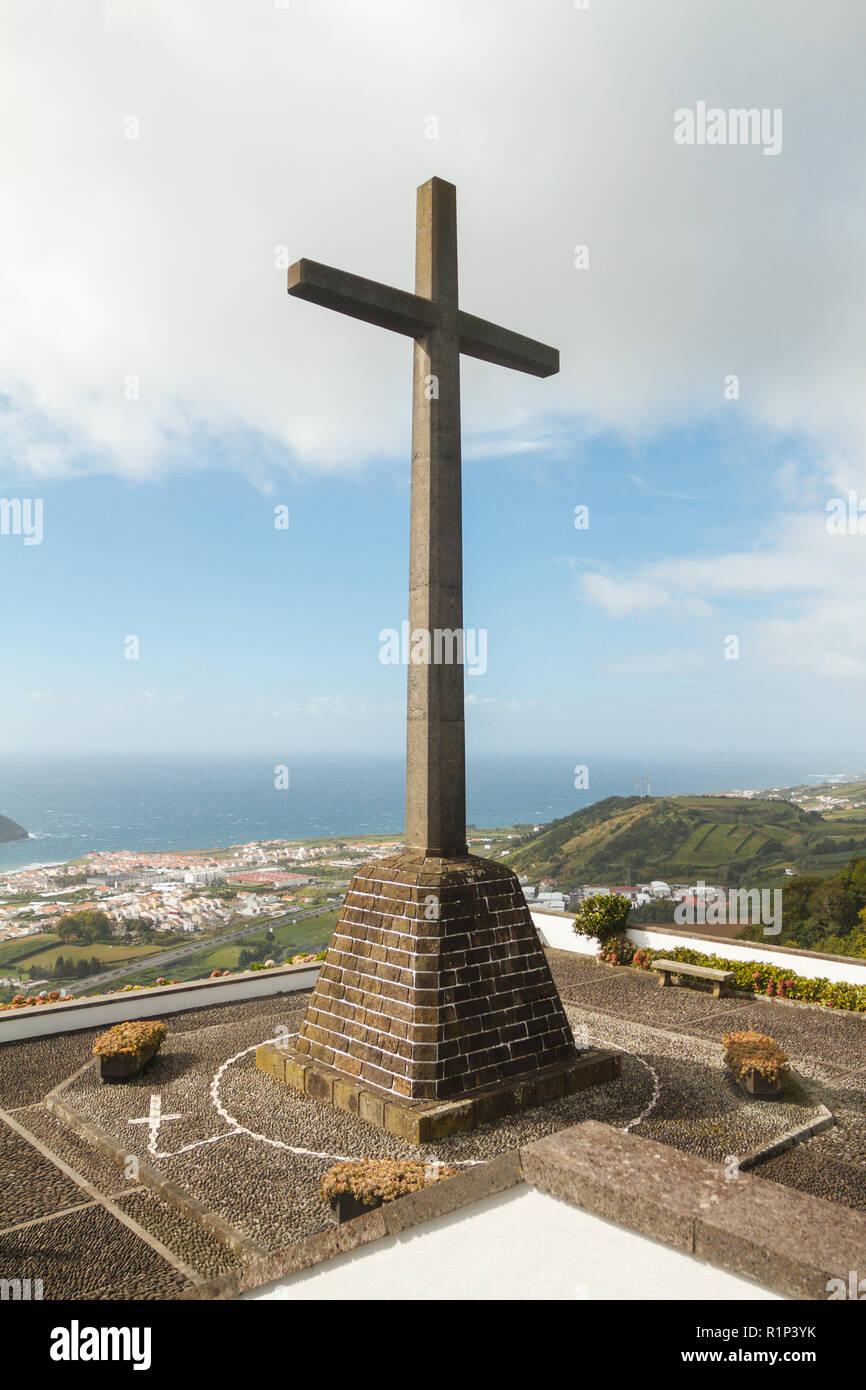 Ermida de Nossa Senhora da Paz - Our Lady of Peace Chapel at Vila Franca Do Campo, Sao Miguel, Azores, Portugal. Stock Photo