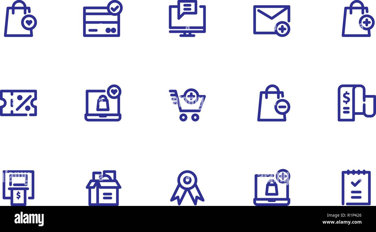 Ecommerce icon Sets Filled Line Vector Stock Vector