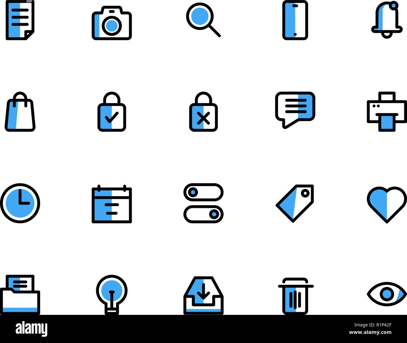 User Interface Icon Sets Filled Line Vector Stock Vector