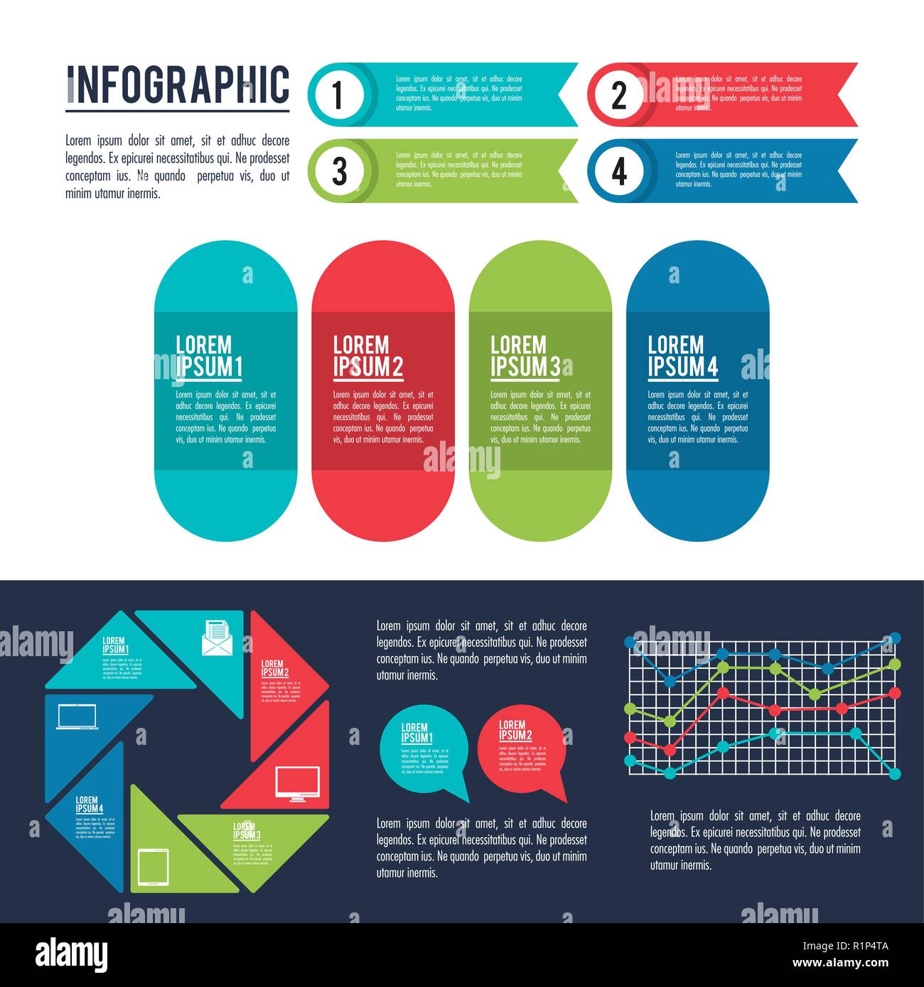 infographic styles and organization with tabs and icons vector ...