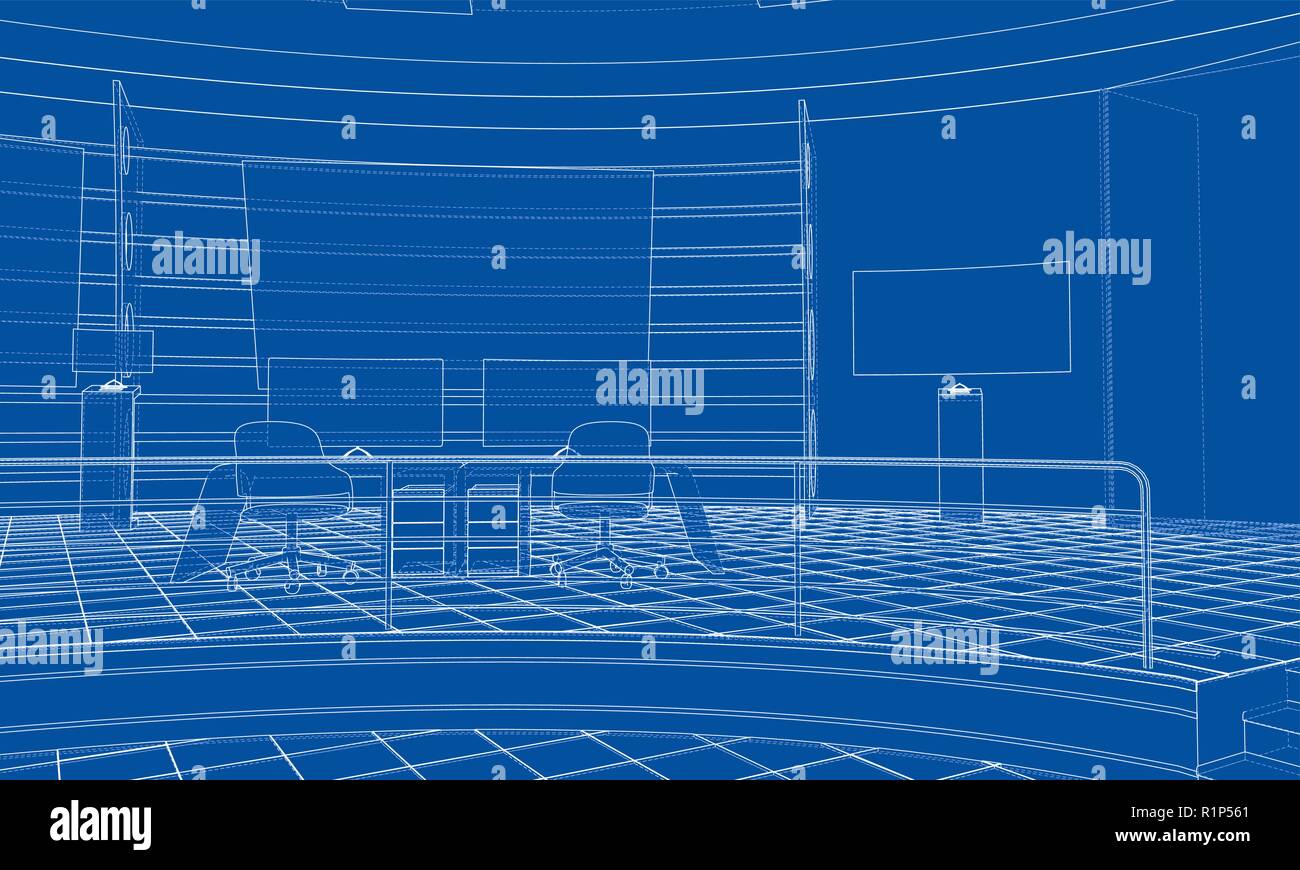 3D outline interior. Vector rendering of 3d Stock Vector Image & Art ...